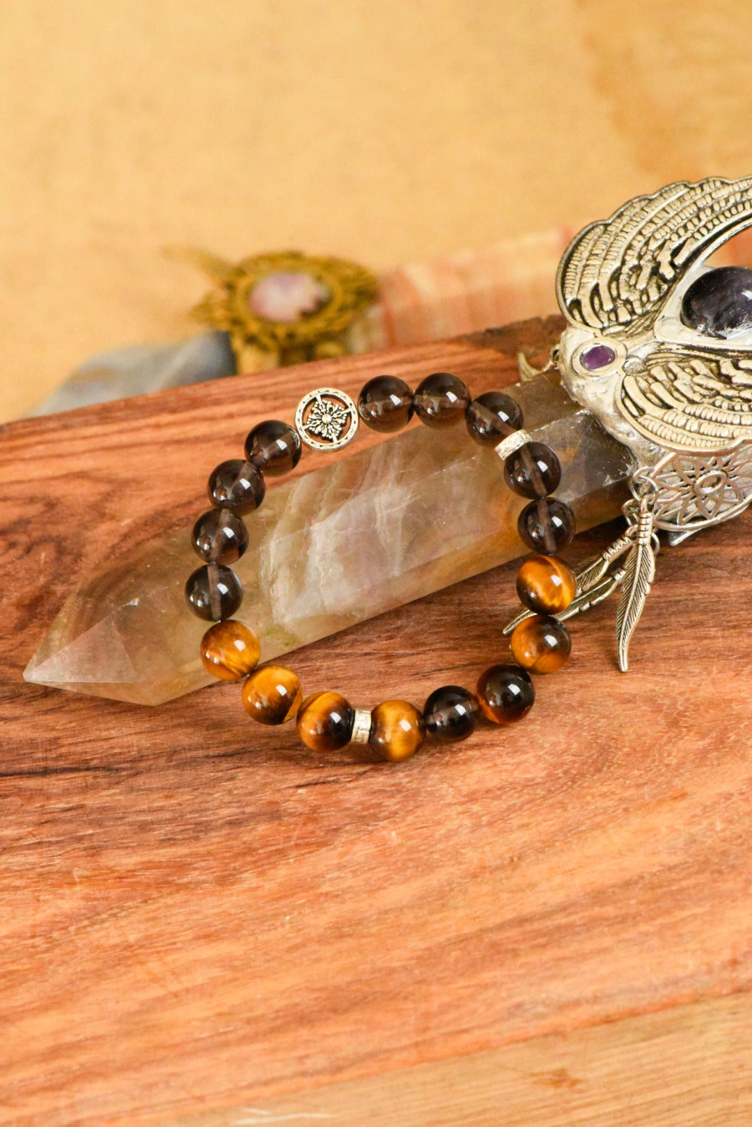 ▫️▪️ Tea crystal yellow tiger eye bracelet (men)